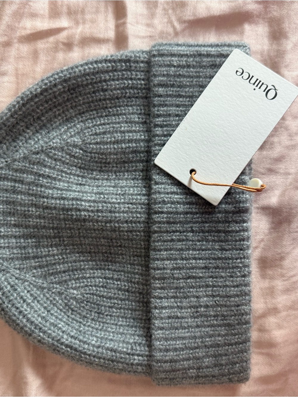 Quince Cashmere Knit Hat in Light Gray